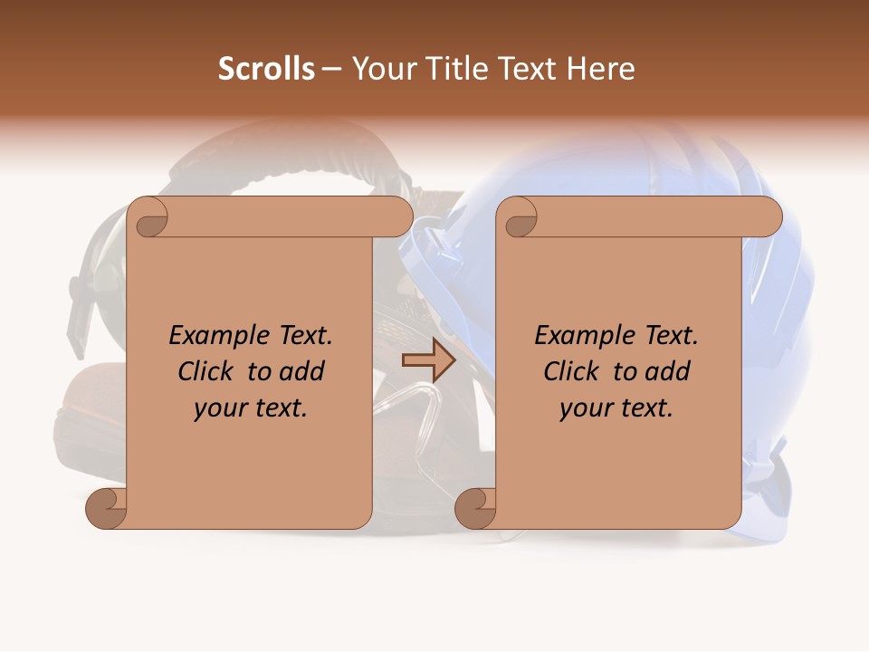 A Blue Hard Hat And Ear Muffs On Top Of A Pair Of Shoes PowerPoint Template