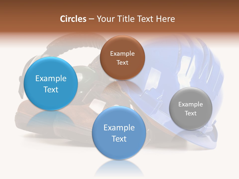 A Blue Hard Hat And Ear Muffs On Top Of A Pair Of Shoes PowerPoint Template