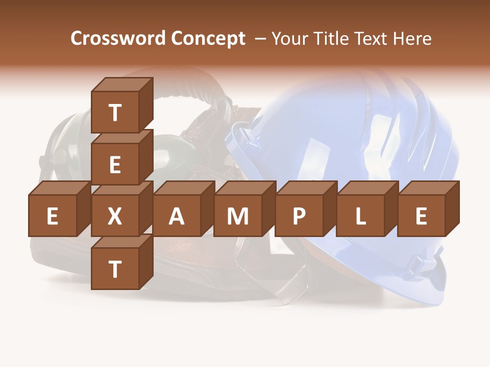 A Blue Hard Hat And Ear Muffs On Top Of A Pair Of Shoes PowerPoint Template