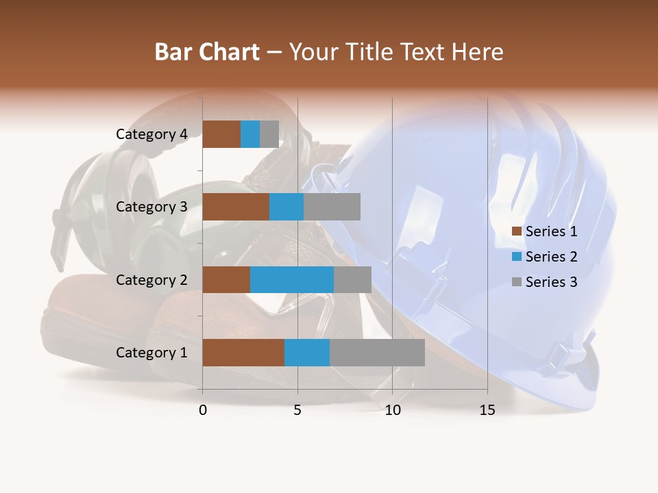 A Blue Hard Hat And Ear Muffs On Top Of A Pair Of Shoes PowerPoint Template