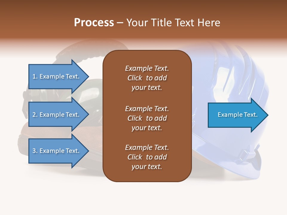 A Blue Hard Hat And Ear Muffs On Top Of A Pair Of Shoes PowerPoint Template