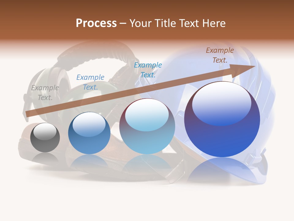 A Blue Hard Hat And Ear Muffs On Top Of A Pair Of Shoes PowerPoint Template