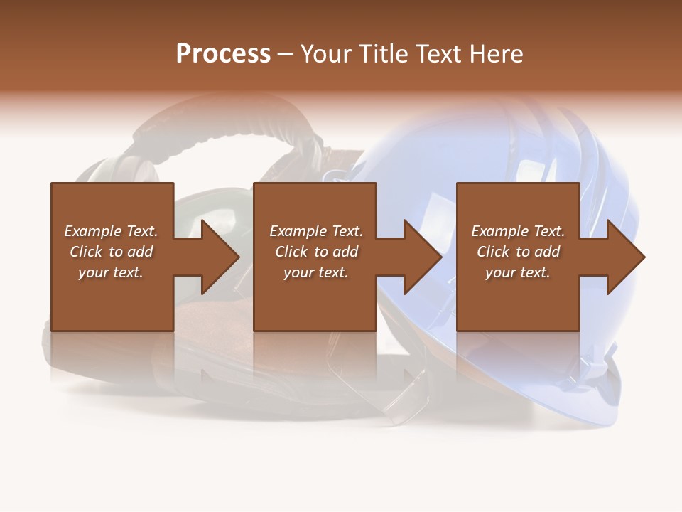 A Blue Hard Hat And Ear Muffs On Top Of A Pair Of Shoes PowerPoint Template