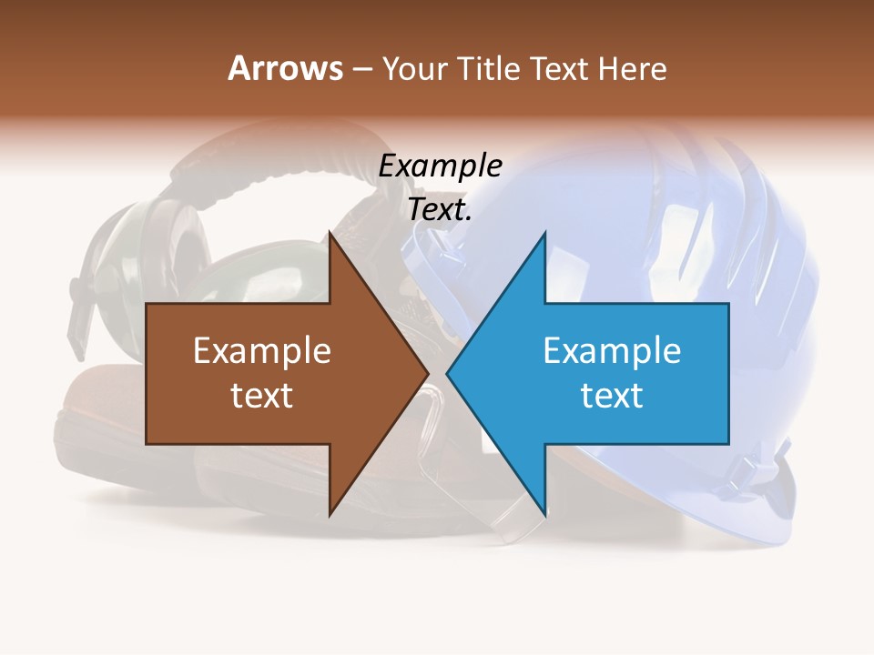 A Blue Hard Hat And Ear Muffs On Top Of A Pair Of Shoes PowerPoint Template