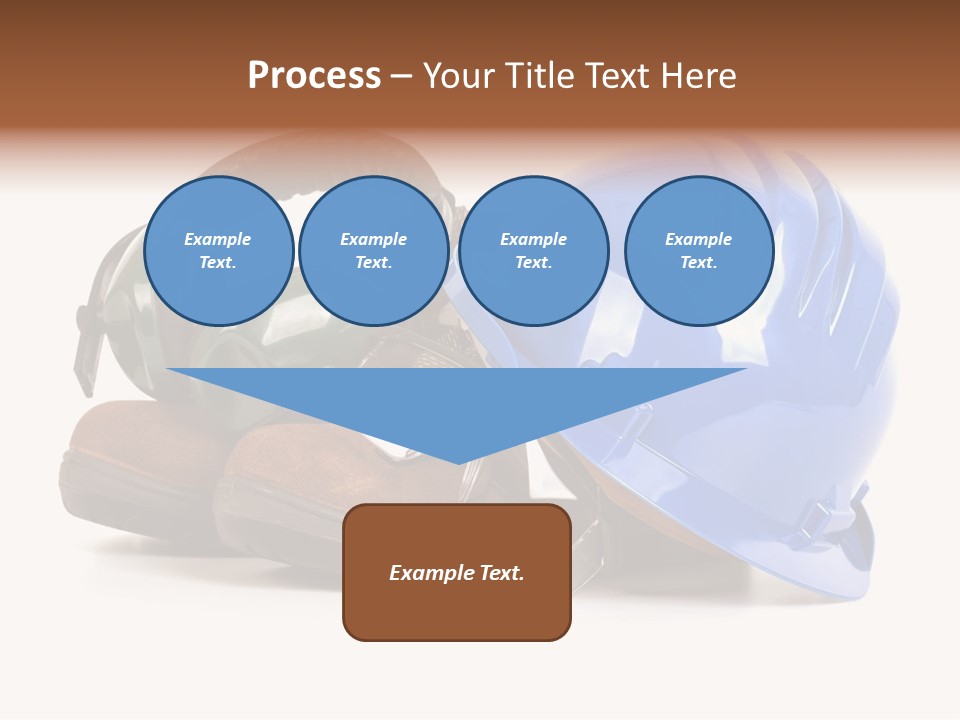 A Blue Hard Hat And Ear Muffs On Top Of A Pair Of Shoes PowerPoint Template