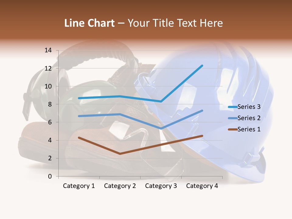 A Blue Hard Hat And Ear Muffs On Top Of A Pair Of Shoes PowerPoint Template