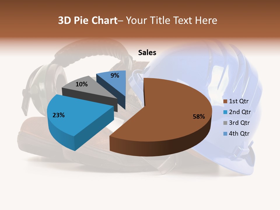 A Blue Hard Hat And Ear Muffs On Top Of A Pair Of Shoes PowerPoint Template