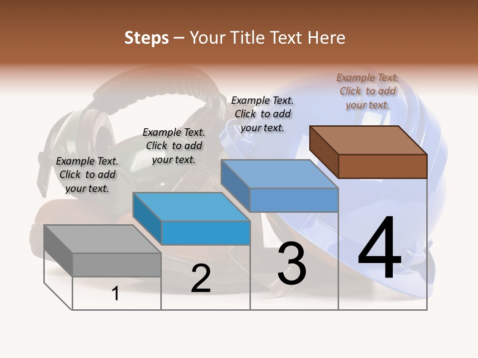 A Blue Hard Hat And Ear Muffs On Top Of A Pair Of Shoes PowerPoint Template