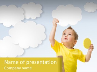 A Young Boy Holding A Ping Pong Paddle PowerPoint Template