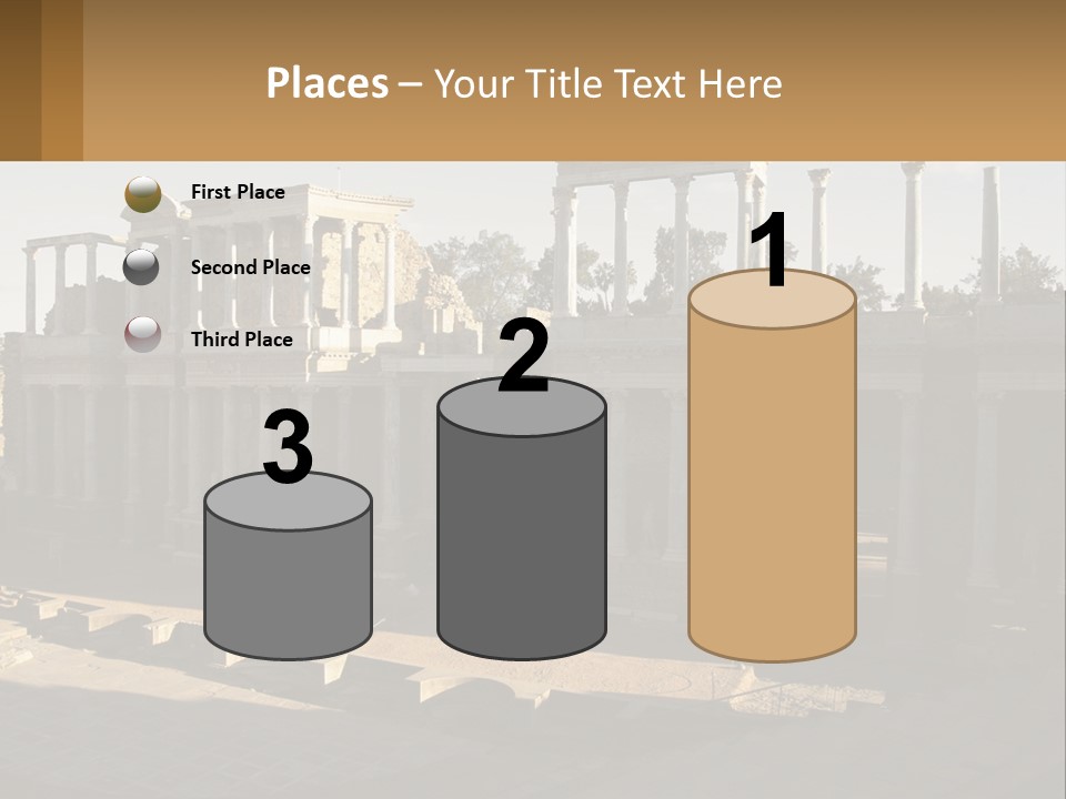 A Group Of Ruins With Columns In The Background PowerPoint Template