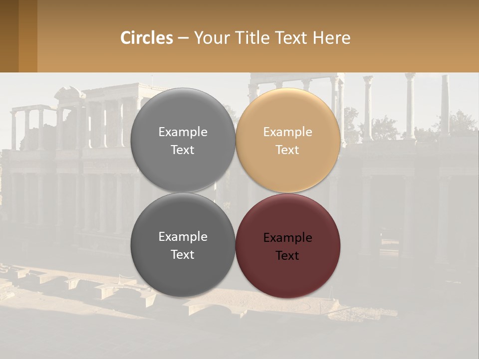 A Group Of Ruins With Columns In The Background PowerPoint Template