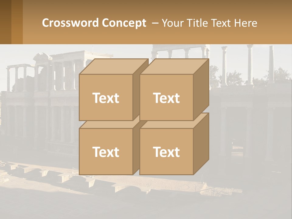 A Group Of Ruins With Columns In The Background PowerPoint Template