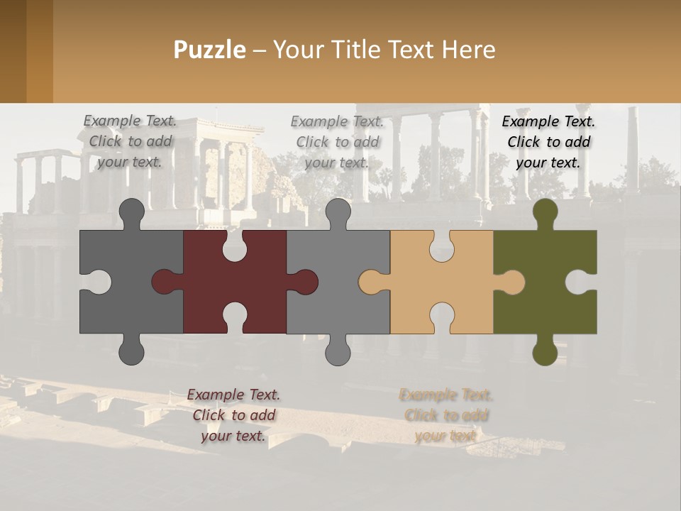 A Group Of Ruins With Columns In The Background PowerPoint Template