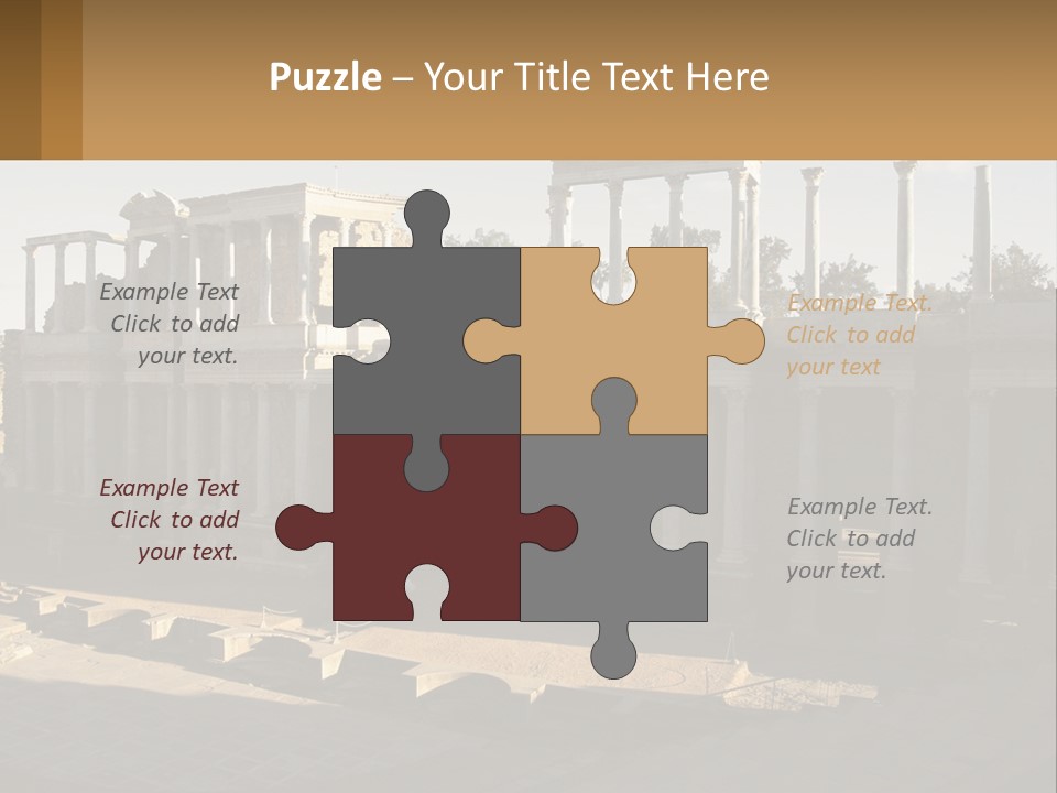 A Group Of Ruins With Columns In The Background PowerPoint Template