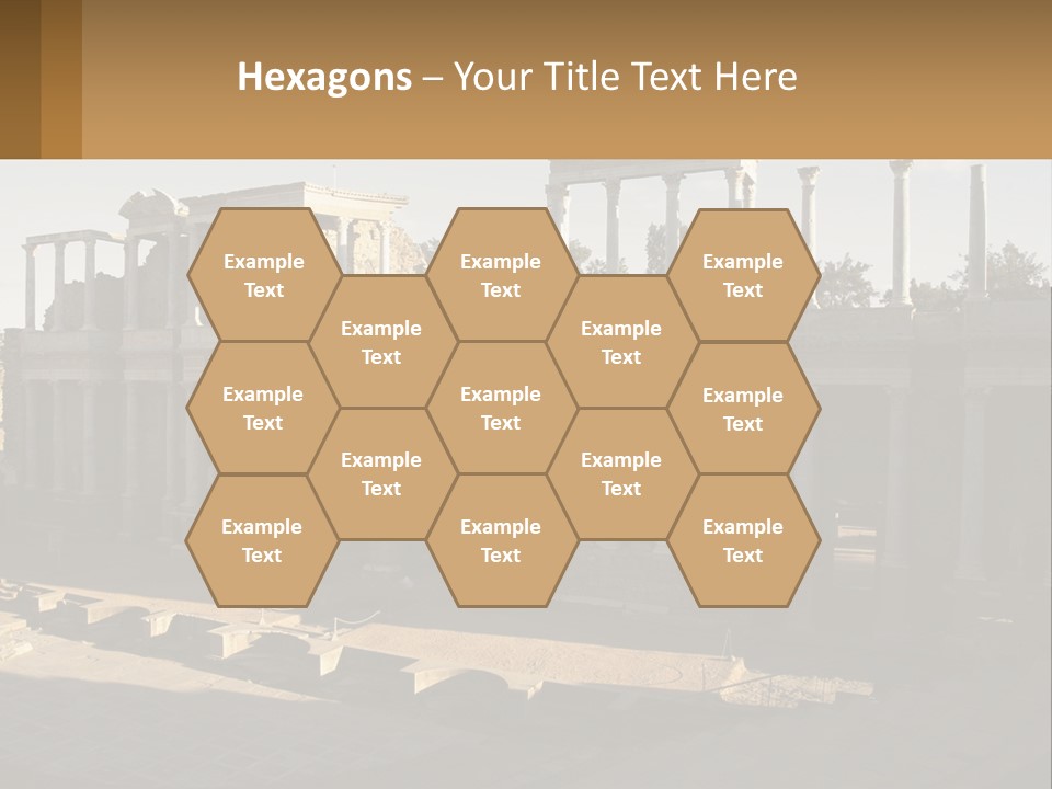 A Group Of Ruins With Columns In The Background PowerPoint Template