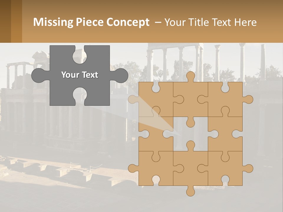 A Group Of Ruins With Columns In The Background PowerPoint Template