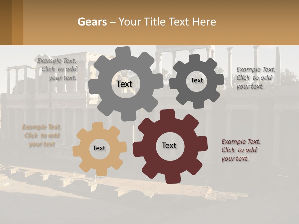 A Group Of Ruins With Columns In The Background PowerPoint Template