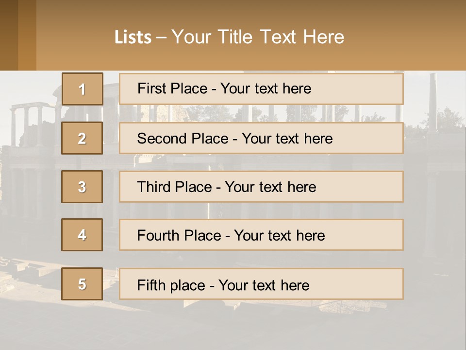 A Group Of Ruins With Columns In The Background PowerPoint Template