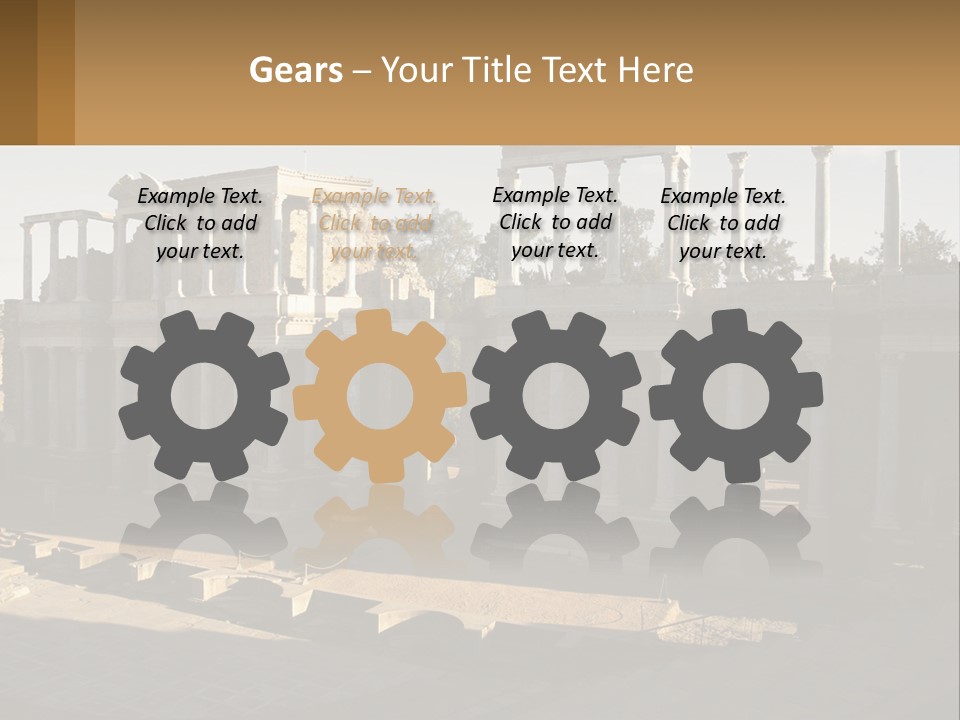 A Group Of Ruins With Columns In The Background PowerPoint Template