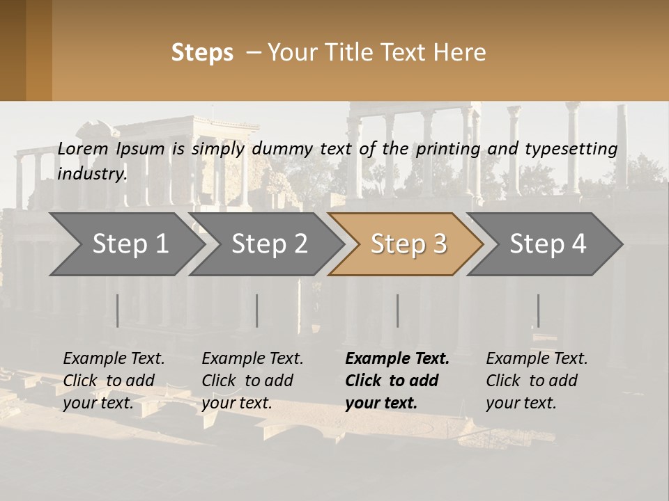 A Group Of Ruins With Columns In The Background PowerPoint Template