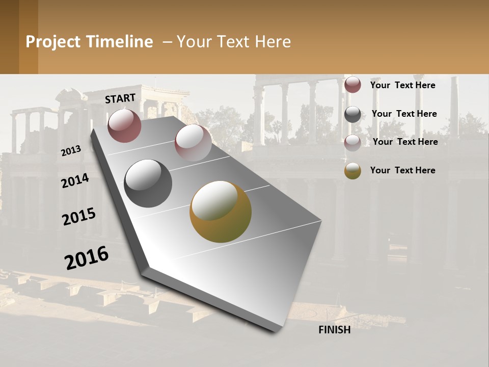 A Group Of Ruins With Columns In The Background PowerPoint Template