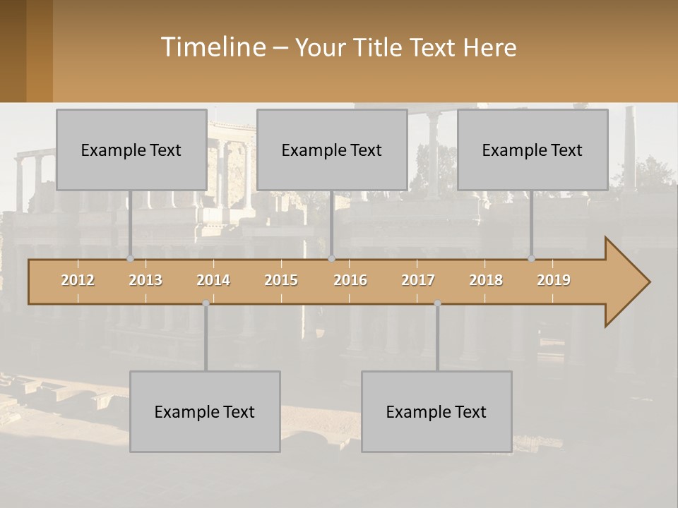 A Group Of Ruins With Columns In The Background PowerPoint Template