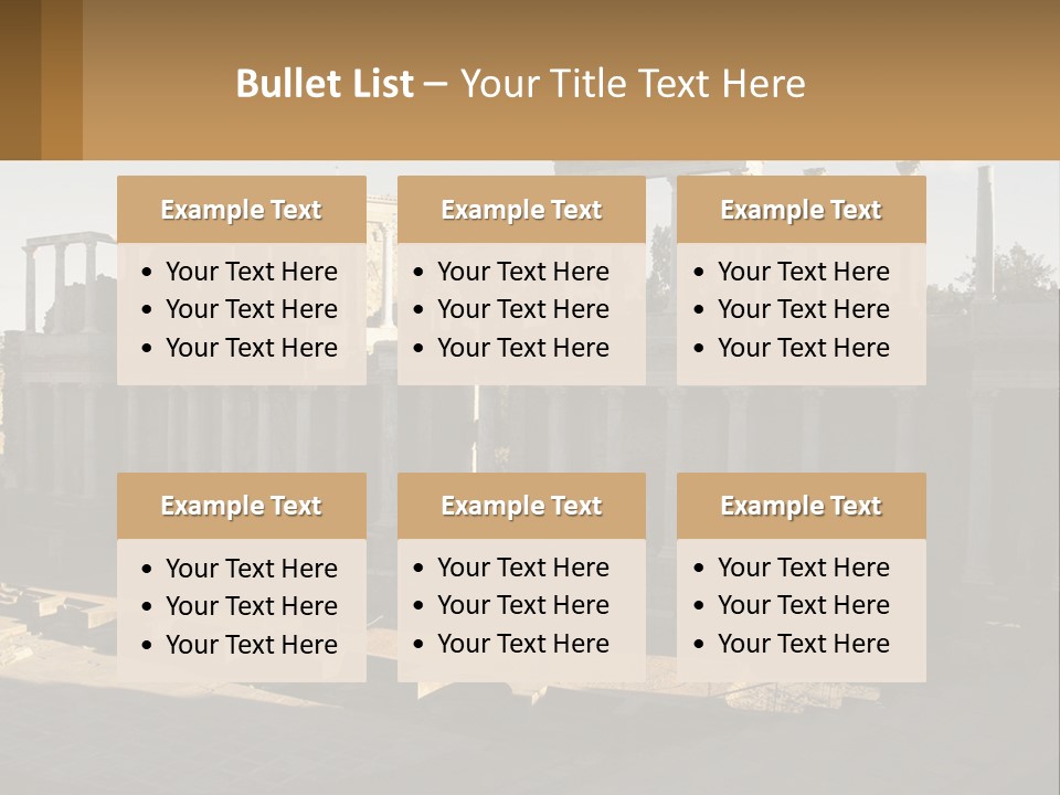 A Group Of Ruins With Columns In The Background PowerPoint Template