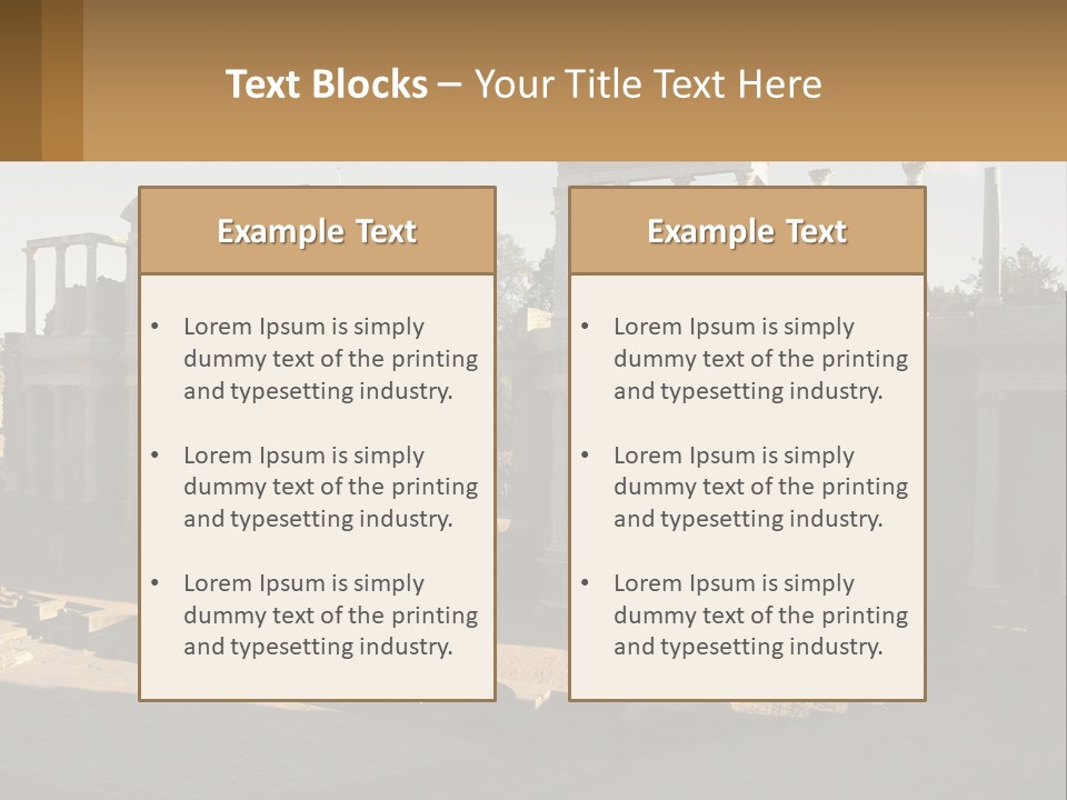 A Group Of Ruins With Columns In The Background PowerPoint Template