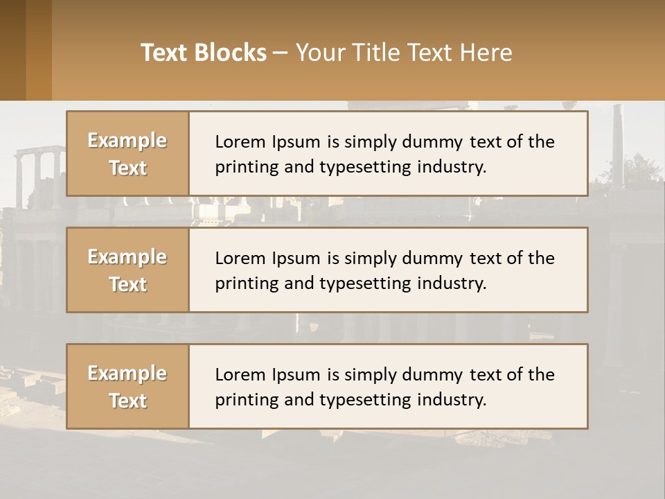 A Group Of Ruins With Columns In The Background PowerPoint Template