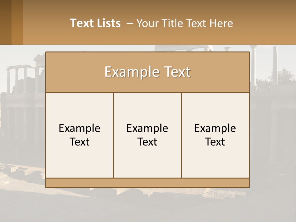 A Group Of Ruins With Columns In The Background PowerPoint Template