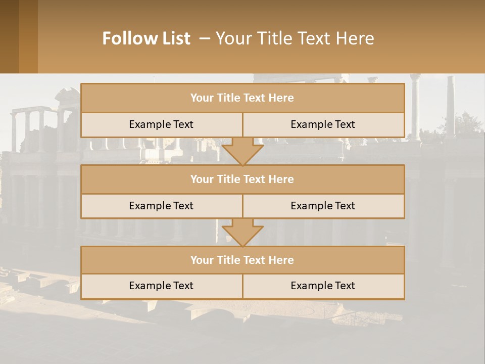 A Group Of Ruins With Columns In The Background PowerPoint Template