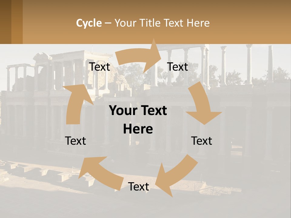 A Group Of Ruins With Columns In The Background PowerPoint Template