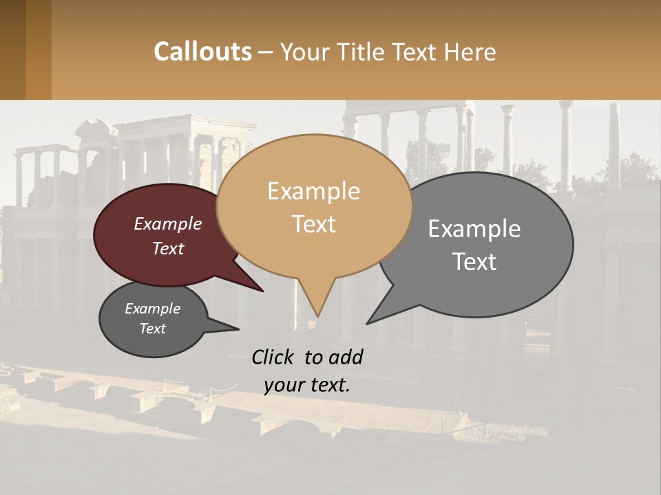 A Group Of Ruins With Columns In The Background PowerPoint Template
