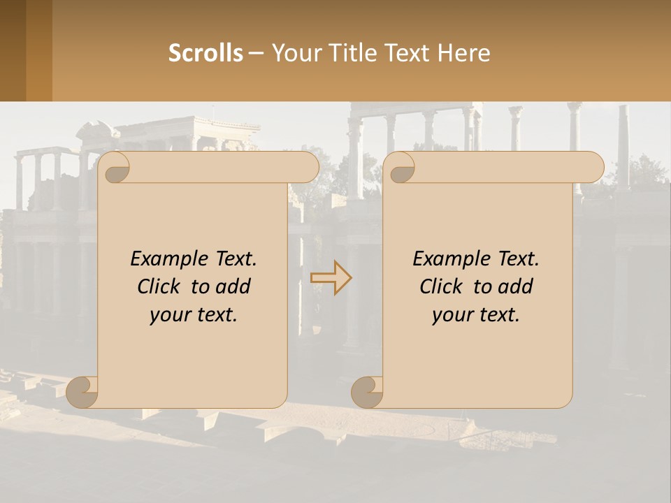A Group Of Ruins With Columns In The Background PowerPoint Template