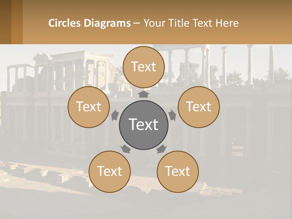 A Group Of Ruins With Columns In The Background PowerPoint Template