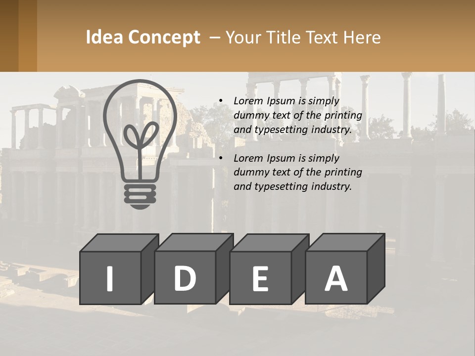 A Group Of Ruins With Columns In The Background PowerPoint Template