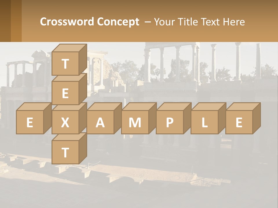 A Group Of Ruins With Columns In The Background PowerPoint Template