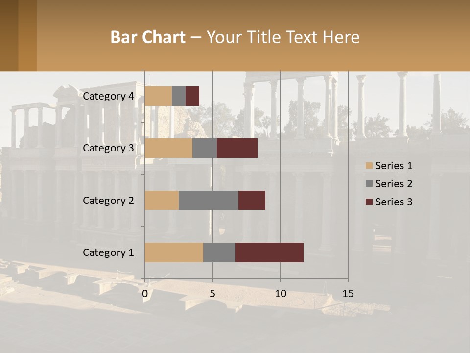 A Group Of Ruins With Columns In The Background PowerPoint Template