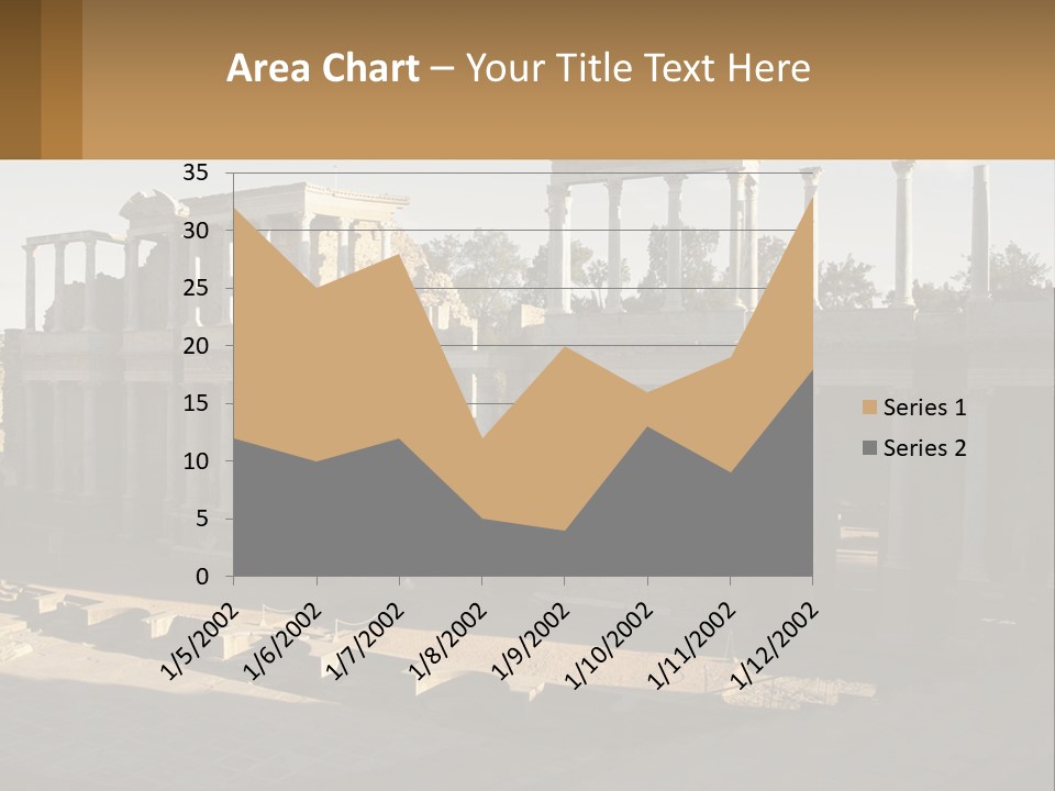 A Group Of Ruins With Columns In The Background PowerPoint Template