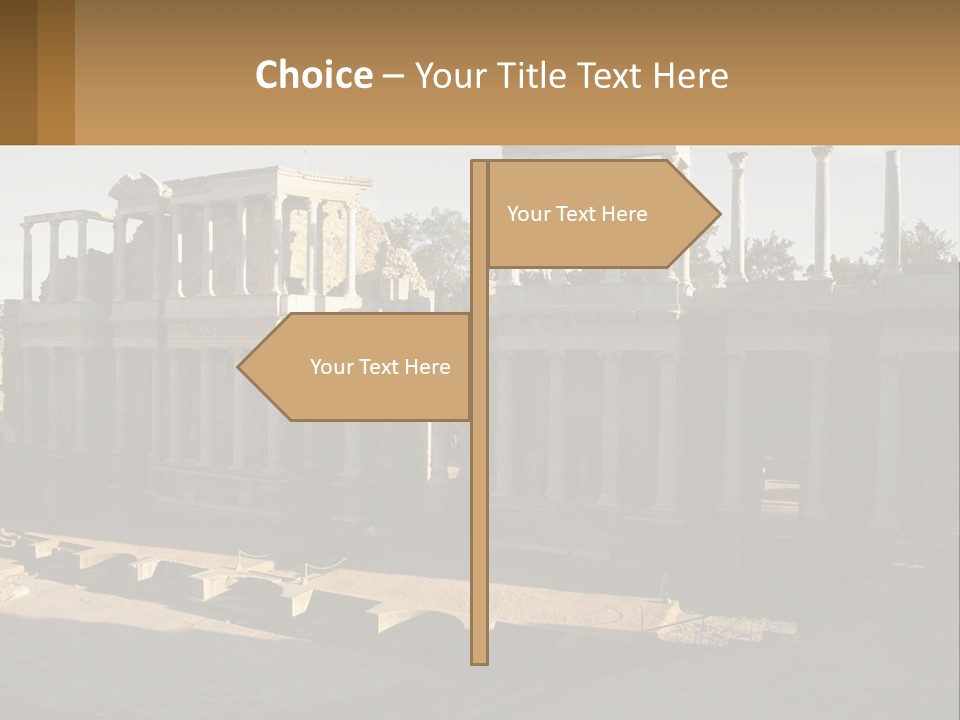 A Group Of Ruins With Columns In The Background PowerPoint Template