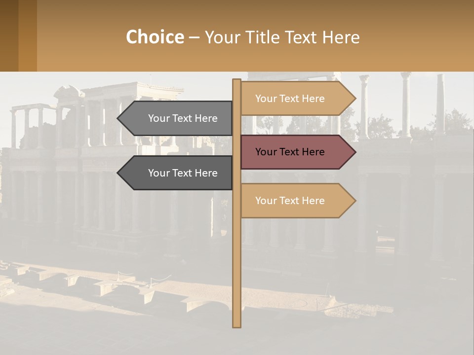 A Group Of Ruins With Columns In The Background PowerPoint Template