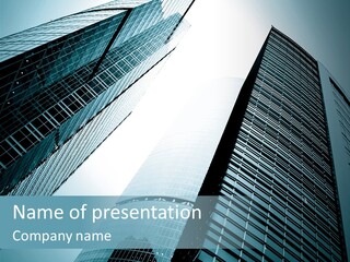 A Group Of Tall Buildings In A City PowerPoint Template