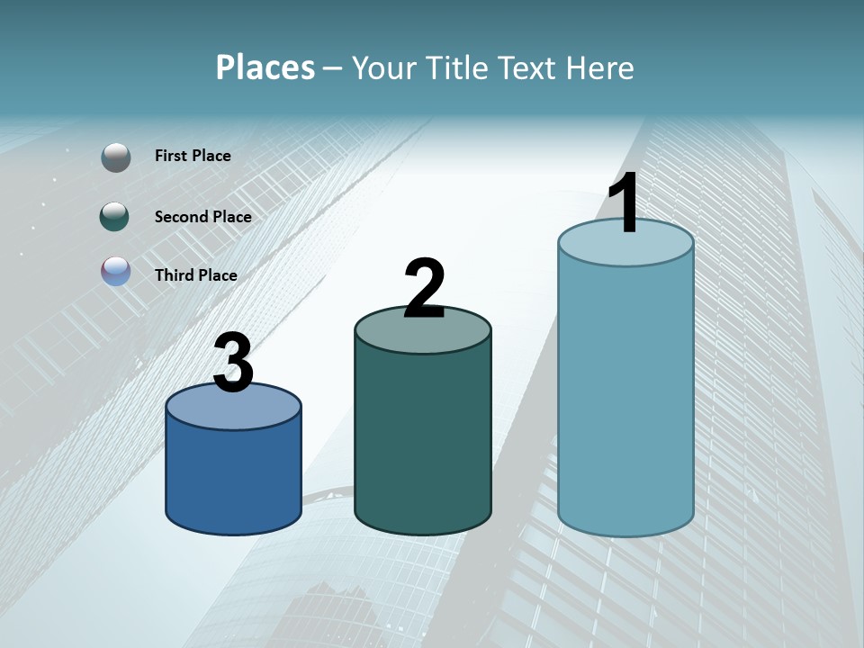 A Group Of Tall Buildings In A City PowerPoint Template