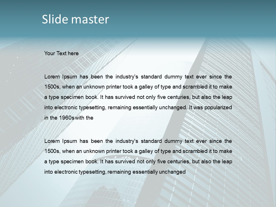 A Group Of Tall Buildings In A City PowerPoint Template