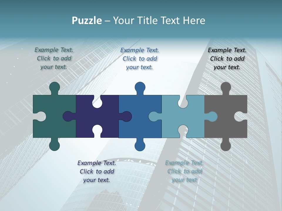 A Group Of Tall Buildings In A City PowerPoint Template