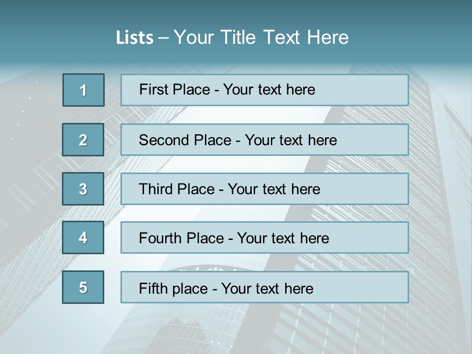A Group Of Tall Buildings In A City PowerPoint Template