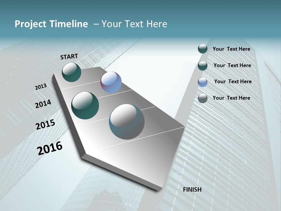 A Group Of Tall Buildings In A City PowerPoint Template