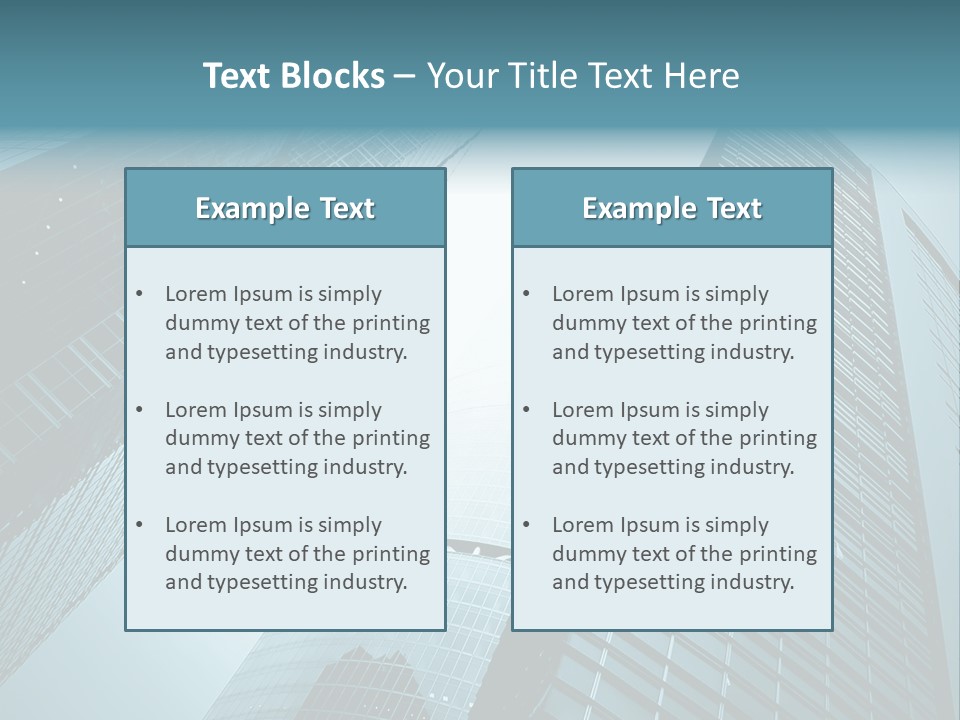 A Group Of Tall Buildings In A City PowerPoint Template