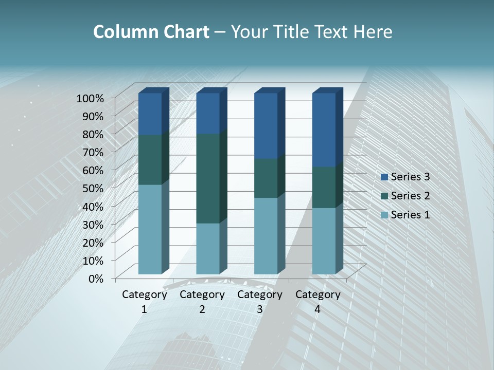 A Group Of Tall Buildings In A City PowerPoint Template