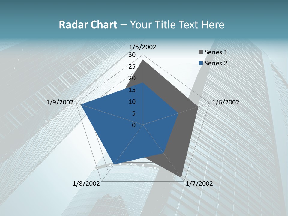 A Group Of Tall Buildings In A City PowerPoint Template